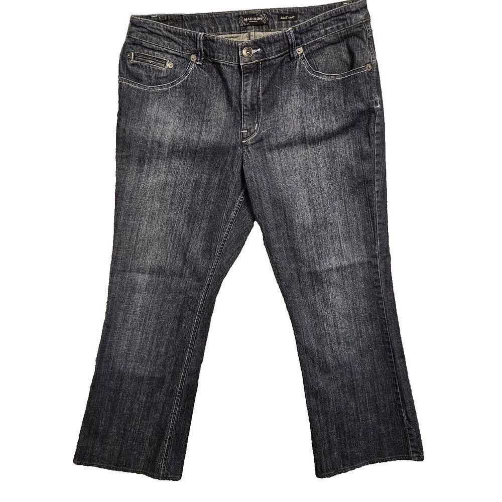 Madison Mid‎ Boot Cut Jeans Stretch Blue Denim (Missing Size Tag-See Descr.)
